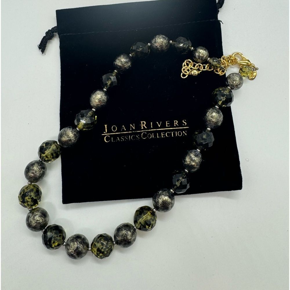Vintage Joan Rivers Czech Republic Gorgeous Glass Bead Necklace New with Dust Bg